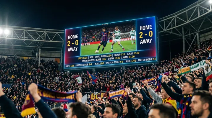 Sportbetting-koncept med fotboll och odds på mobil