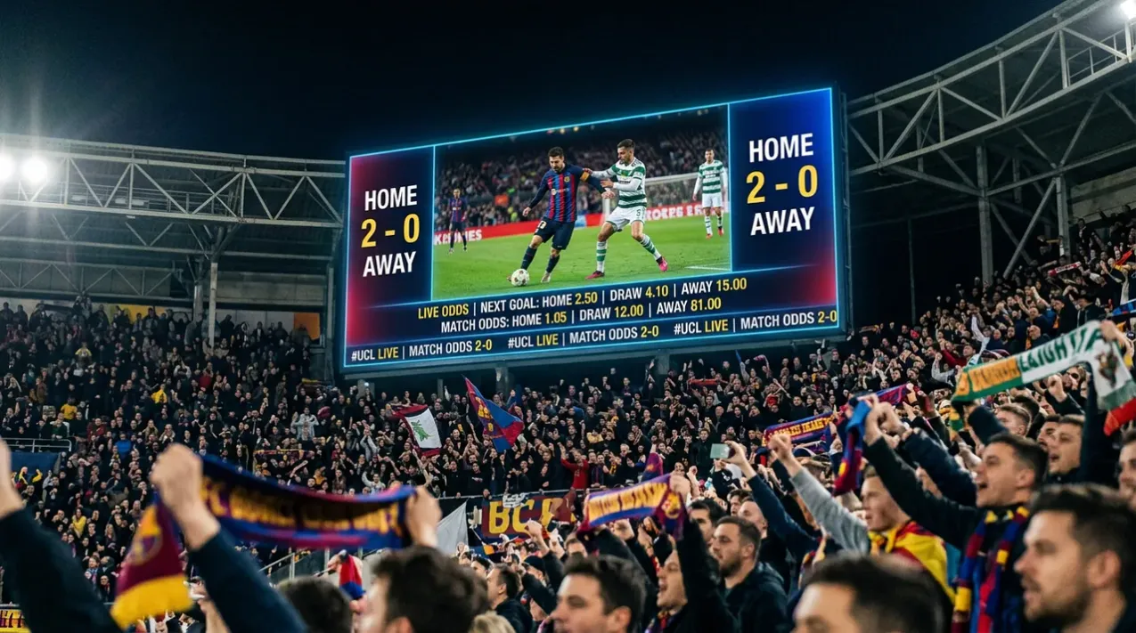Sportbetting-koncept med fotboll och odds på mobil