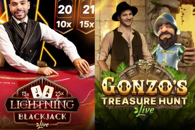 Gonzo’s Treasure Hunt och Ligtning Blackjack