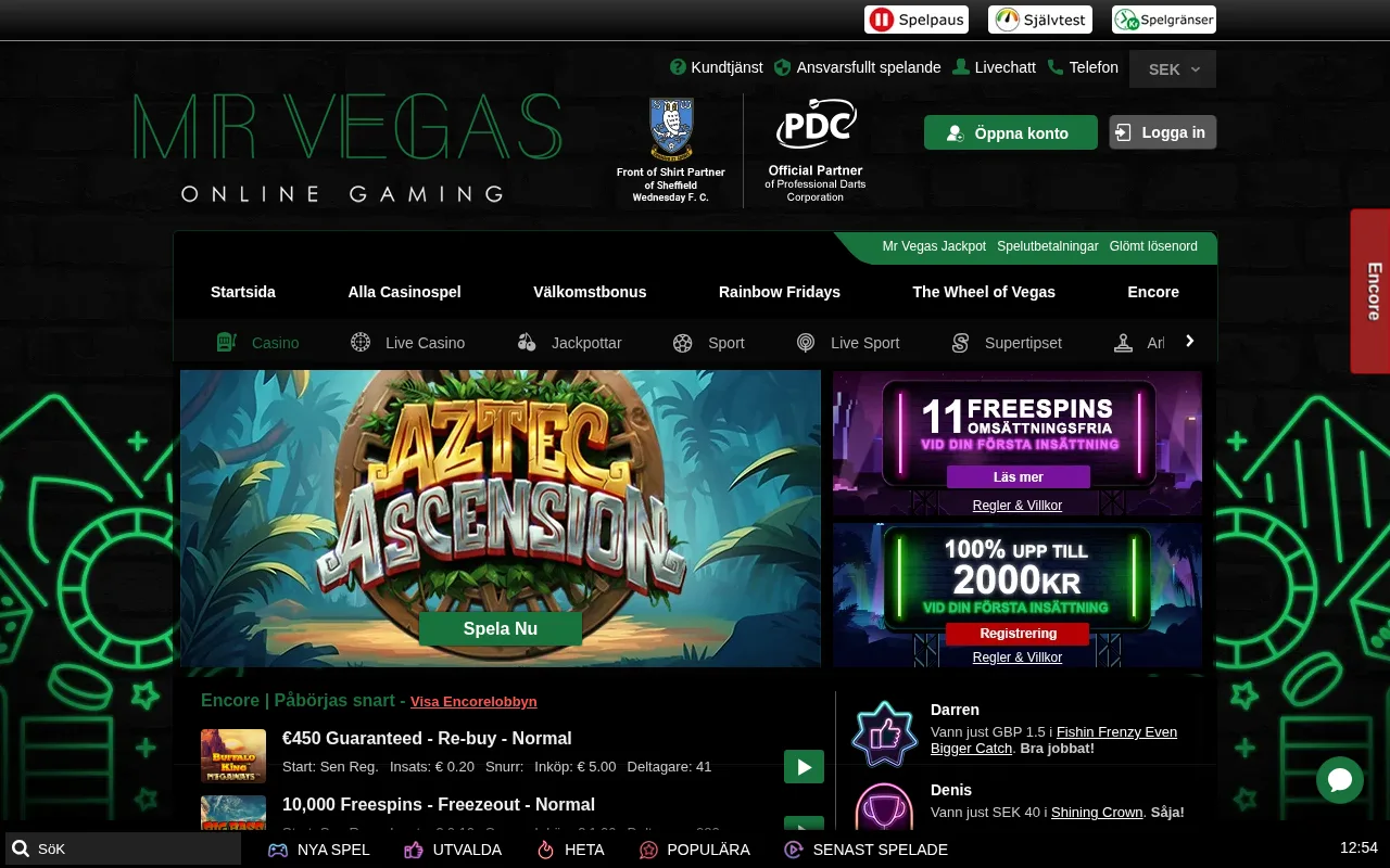 Mr Vegas casino hemsida - omsättningsfria free spins