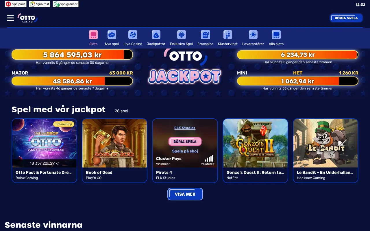 Otto Casino spellobby hämtad 2026-05-06