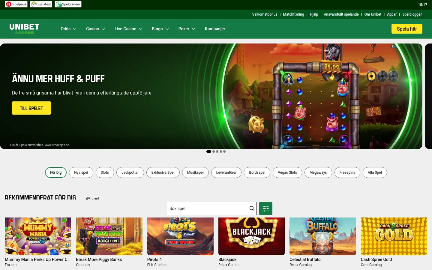 Unibet casino-lobby september 2026