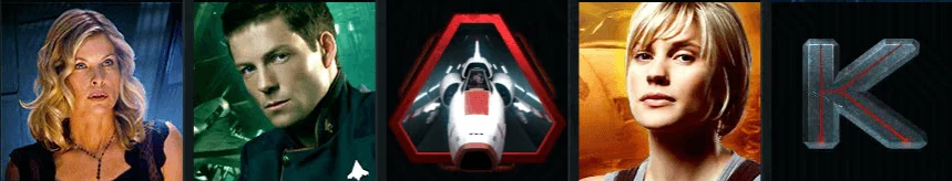 BattlesStar Galactica vinstlinje symboler
