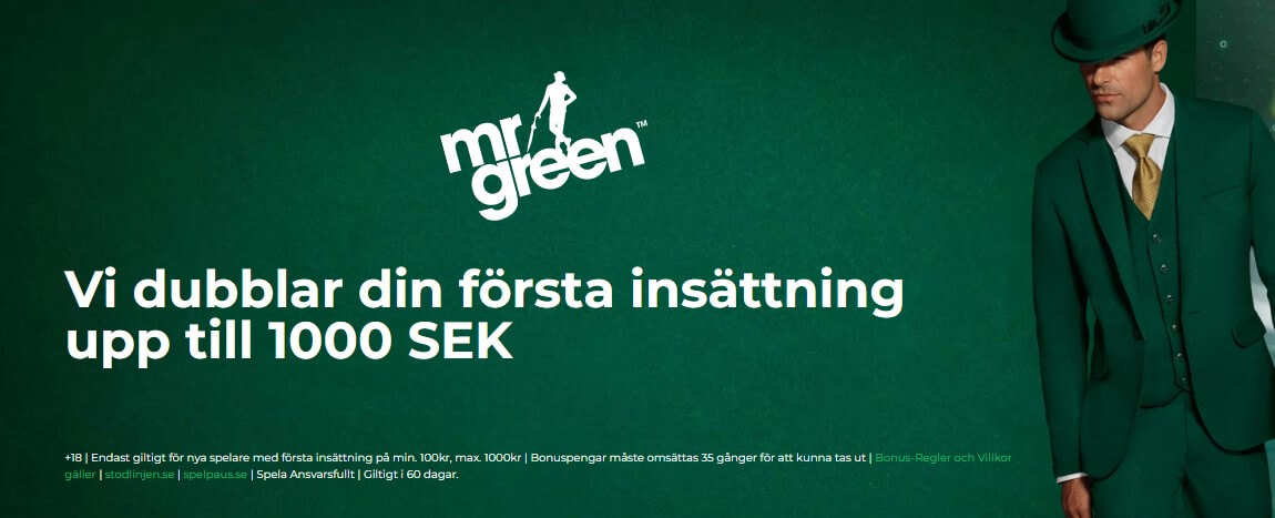 mr green 1000 kr bonus
