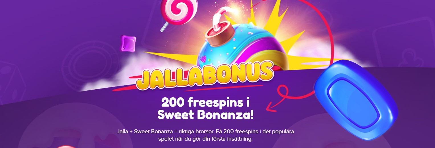jalla casino 200 free spins sweet bonanza