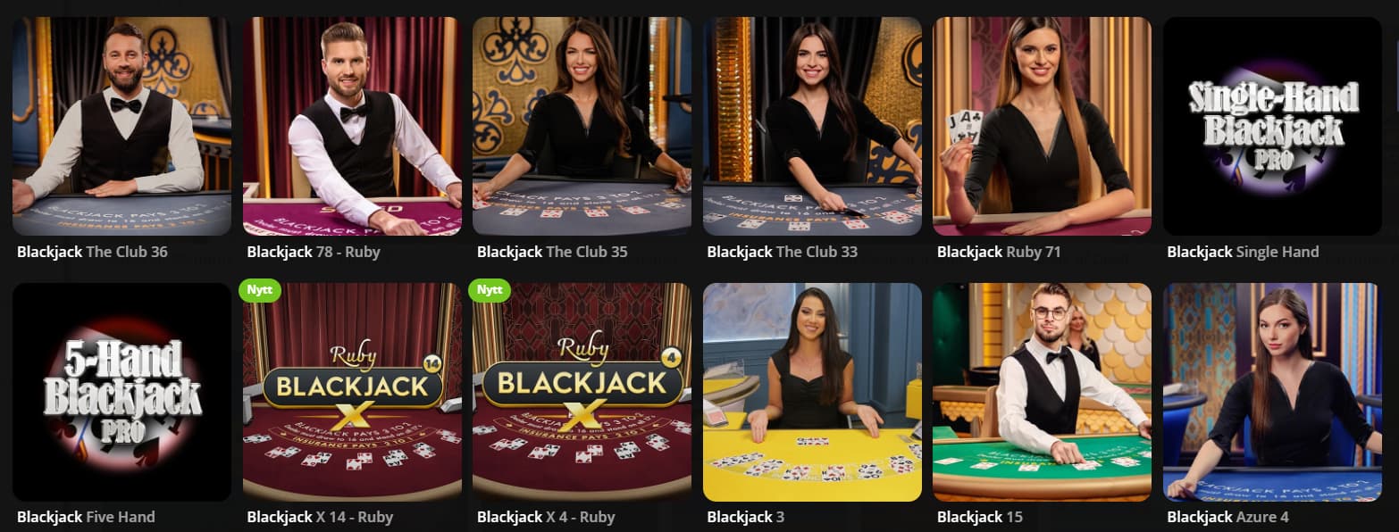 Olika varianter av blackjack